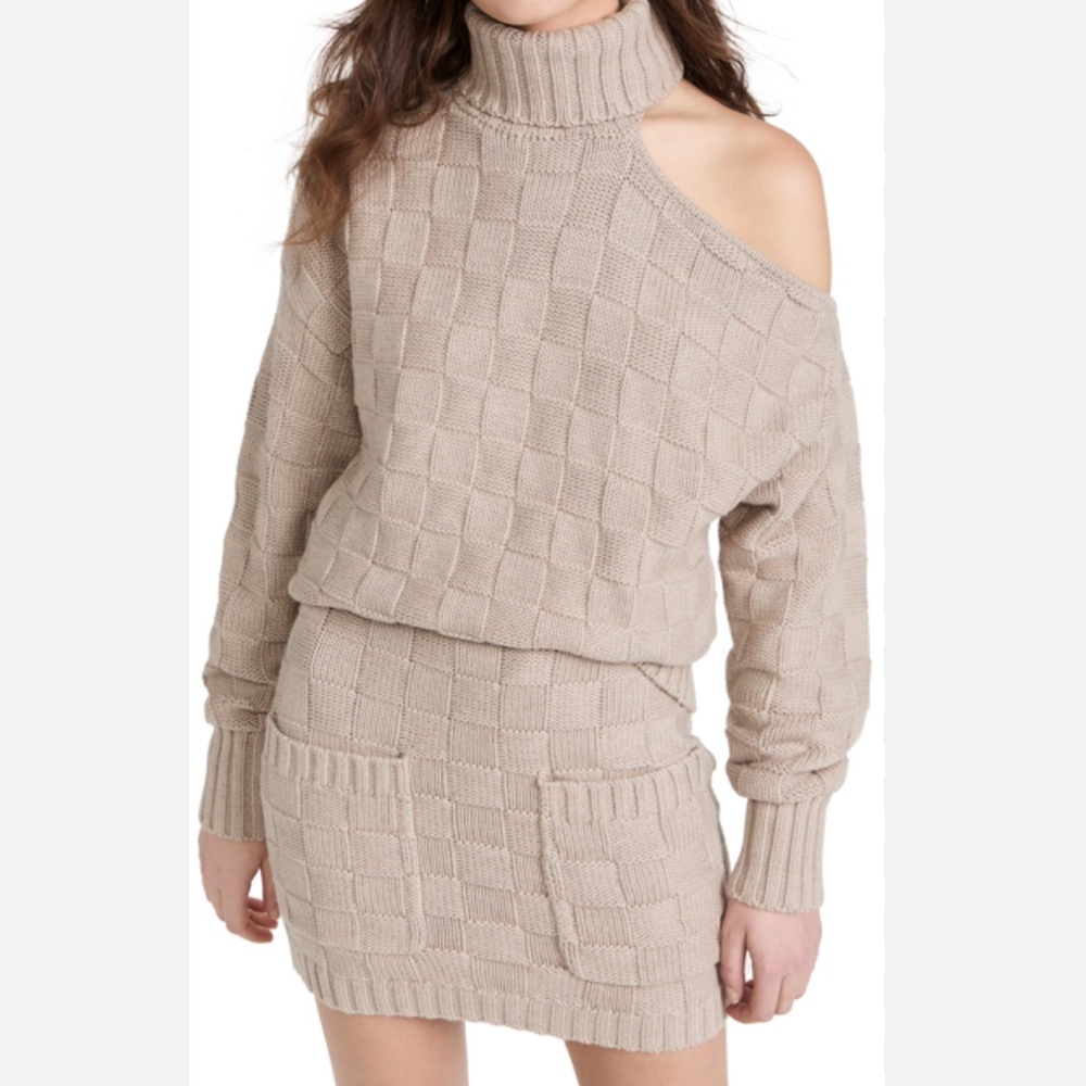 STAUD Knit Sweater and skirt set